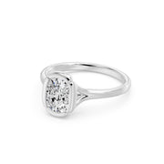 Solitaire bague diamant synthétique coussin 1.50 carat or blanc 14 carats Georgia